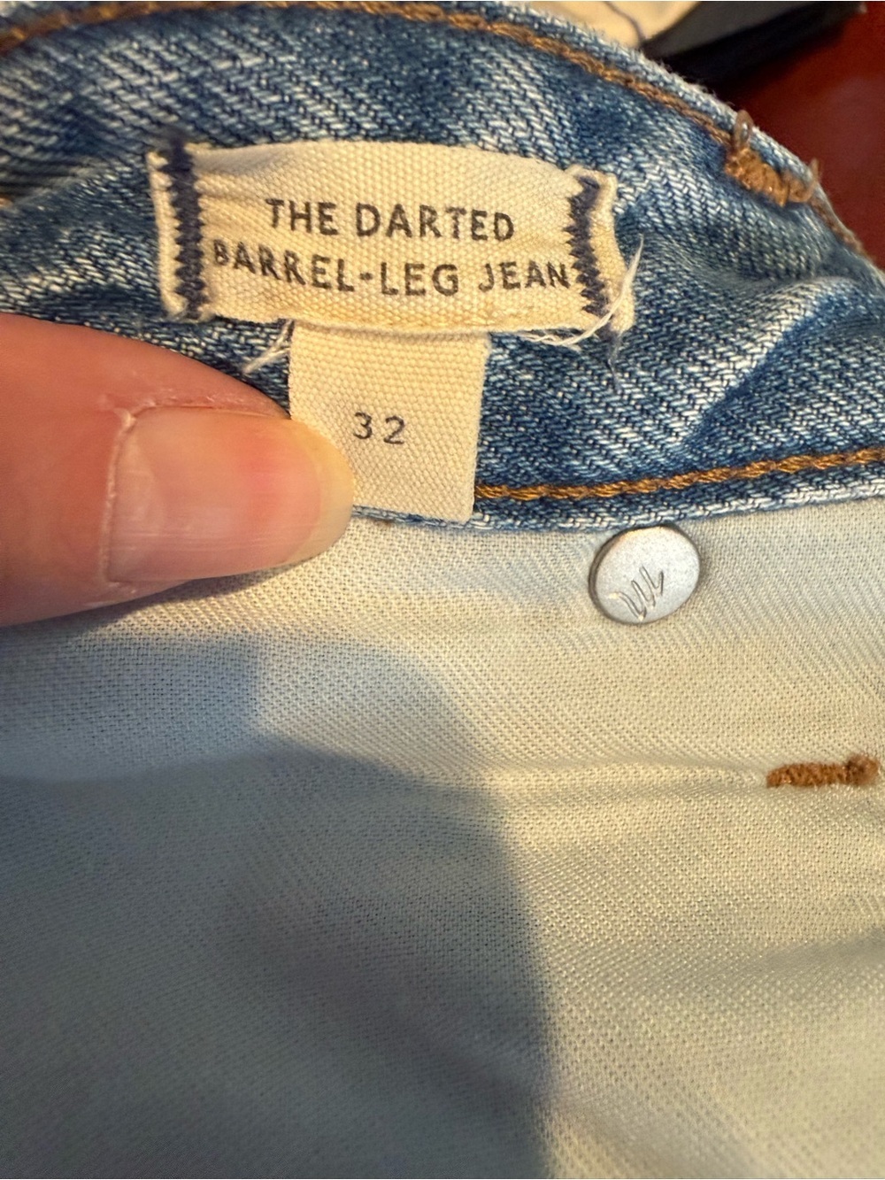 Madewell Darted Barrel Jeans in Dobbins Wash - Rigid Size 32 - Picture 8 of 10